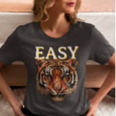 Easy Tiger Portrait Imitate Sequin Look Trendy T-Shirt