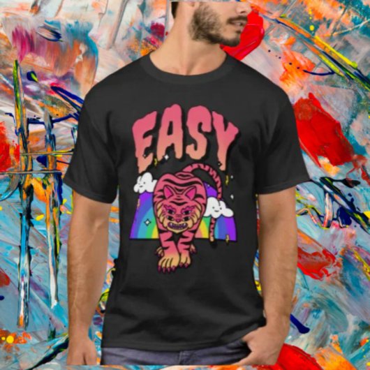 EASY Tiger Retro Rainbow Shirt - Fierce & Fun