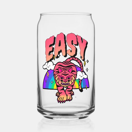 EASY Tiger Retro Regenbogen Dose Glas (Vorderseite)