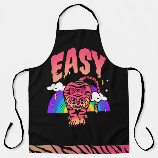 EASY Tiger Retro Regenbogen-Schürze mit Tigerstrei Schürze (Vorderseite)