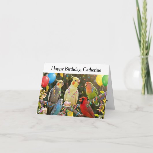 Easy to Customize Unique Bird Lover Birthday Karte (Vorderseite)