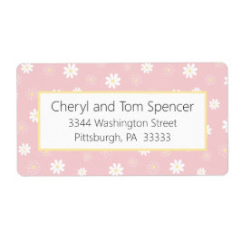 Easy To Read Pink Floral Return Address Label