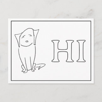 Easygoing Dog Cartoon Saying Hi Postcard Feiertagspostkarte
