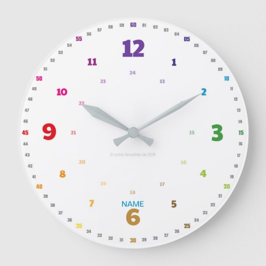 EasyRead Lernuhr Kinderuhr schlichtes Design Große Wanduhr (Vorderseite)
