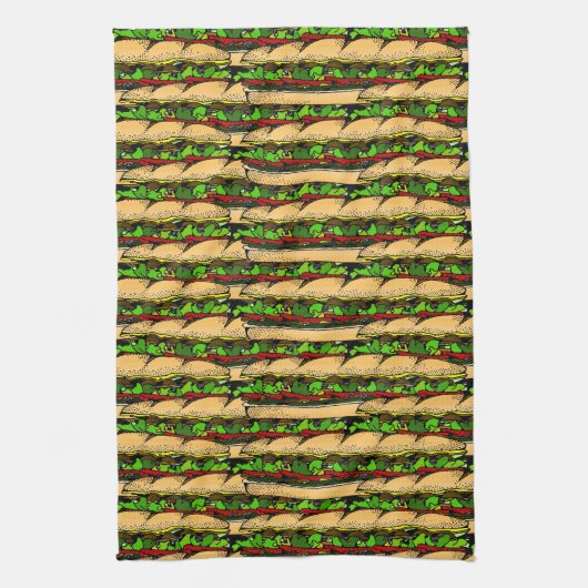 Eat A Hoagie Day Geschirrtuch (Vertikal)