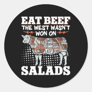 Eat Beef Der Westen gewann nicht auf Salaten 2 Runder Aufkleber