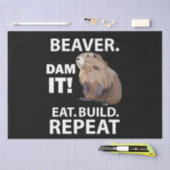 Eat Build Repeat Funny Beaver Animal Seidenpapier (Handwerk)