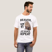 Eat Build Repeat Funny Beaver Animal T-Shirt (Vorne ganz)