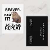 Eat Build Repeat Funny Beaver Animal Visitenkarte (Vorne/Hinten)