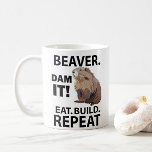 Eat Build Repeat Lustiger Biber Tier Kaffeetasse