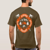 Eat Camp Sleep Wiederholung Feuer überquerte Füchs T-Shirt (Rückseite)