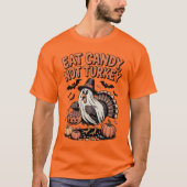 Eat Candy Not Turkey Funny Halloween Erntedank T-Shirt (Vorderseite)