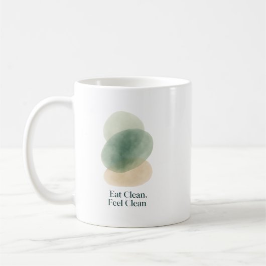 Eat Clean, Feel Clean Abstract Mug Kaffeetasse (Links)