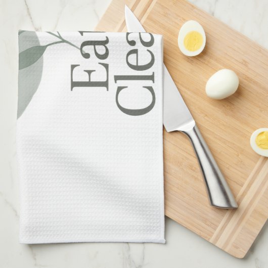Eat Clean Minimalist Kitchen Towel Geschirrtuch (Viertel Falte)