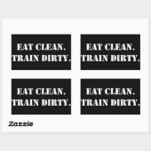 Eat Clean. Train Dirty. Rechteckiger Aufkleber (Blatt)