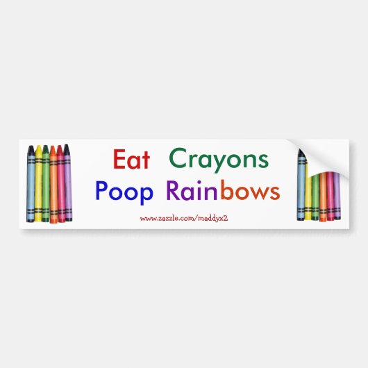 Eat Crayons Kacke Rainbows Autoaufkleber (Vorne)