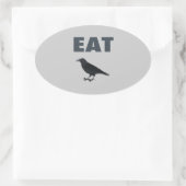Eat Crow Ovaler Aufkleber (Tasche)