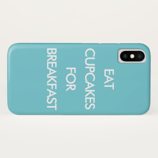 EAT CUPCAKES FÜR DAS FRÜHSTÜCK Türkis iPhone Case (Rückseite (Horizontal))