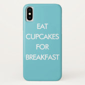 EAT CUPCAKES FÜR DAS FRÜHSTÜCK Türkis iPhone Case (Rückseite)