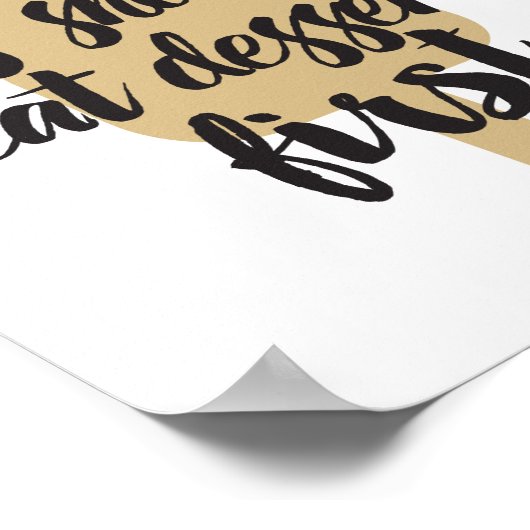 Eat Dessert First, Ice Cream Bar Poster (Ecke)