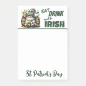 Eat Drink and Be Irish Gnome Notes Post-it Klebezettel (Vorderseite)