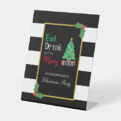 Eat Drink And Be Merry Christmas Party Sockelschild (Vorderseite)