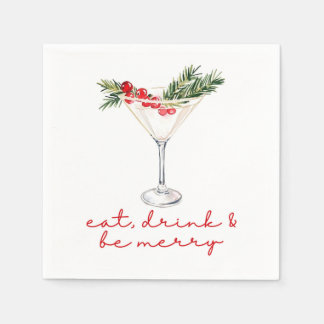 Eat, Drink, and Be Merry Christmas Serviette