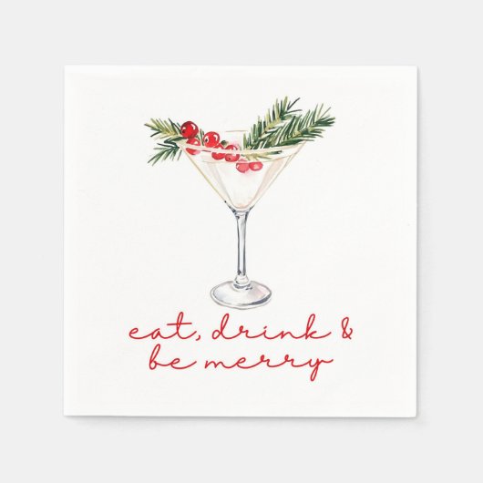 Eat, Drink, and Be Merry Christmas Serviette (Vorderseite)
