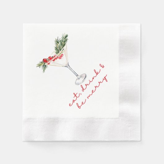 Eat, Drink, and Be Merry Christmas Serviette (Vorderseite)