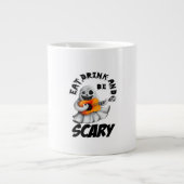Eat Drink And Be Scared Minimal Clean Jumbo-Tasse (Vorderseite)