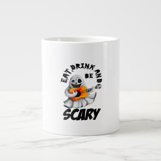 Eat Drink And Be Scared Minimal Clean Jumbo-Tasse (Vorderseite)
