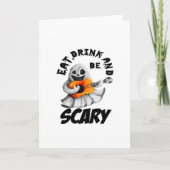 Eat Drink And Be Scared Minimal Clean Karte (Vorderseite)