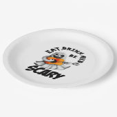 Eat Drink And Be Scared Minimal Clean Pappteller (Schrägansicht)