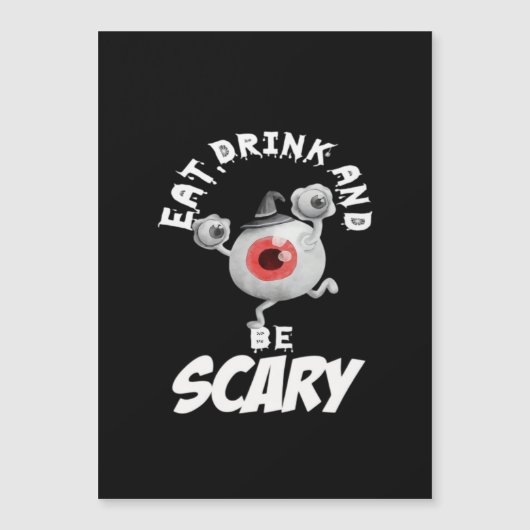 Eat Drink And Be Scared Retro Classic Magnetkarte (Vorderseite)