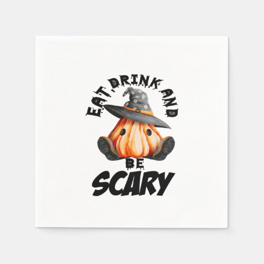 Eat Drink And Be Scared Retro Cool Serviette (Vorderseite)