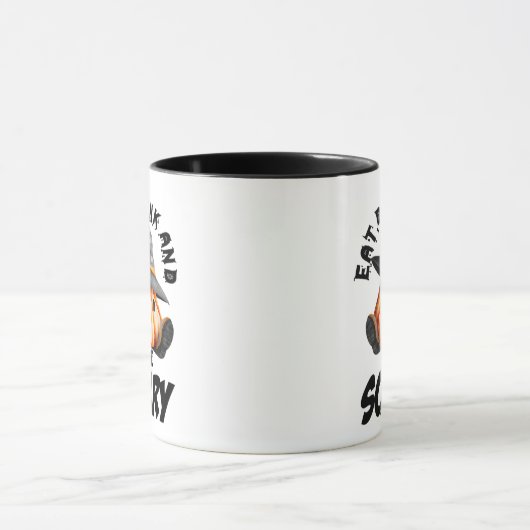 Eat Drink And Be Scared Retro Cool Tasse (Zentrum)
