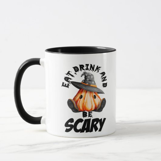 Eat Drink And Be Scared Retro Cool Tasse (Links)
