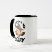 Eat Drink And Be Scared Retro Cool Tasse (Vorderseite Links)