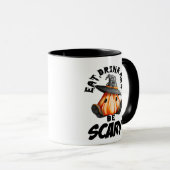 Eat Drink And Be Scared Retro Cool Tasse (VorderseiteRechts)