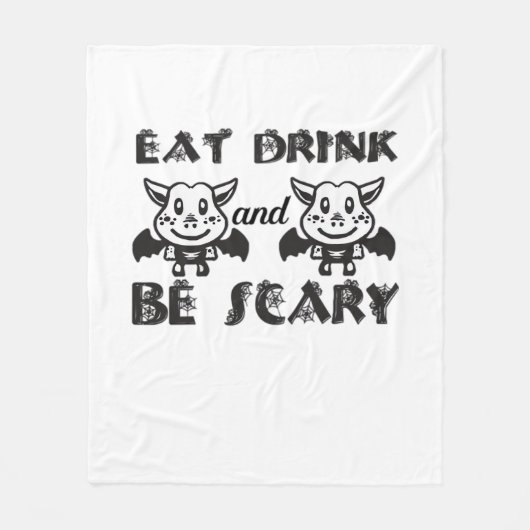 Eat Drink And Be Scary Aesthetic Unique Fleecedecke (Vorderseite)