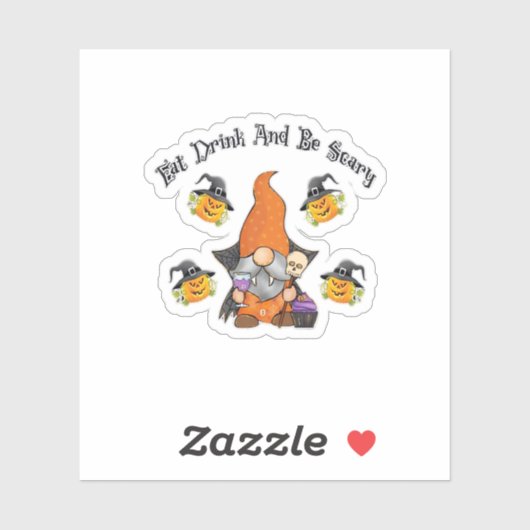 Eat Drink And Be Scary Basic Casual Aufkleber (Blatt)