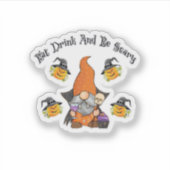 Eat Drink And Be Scary Basic Casual Aufkleber (Vorderseite)