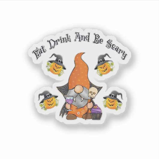 Eat Drink And Be Scary Basic Casual Aufkleber (Vorderseite)