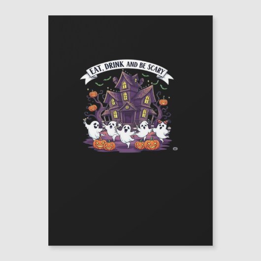 Eat Drink And Be Scary Classic Funny Retro Magnetkarte (Vorderseite)