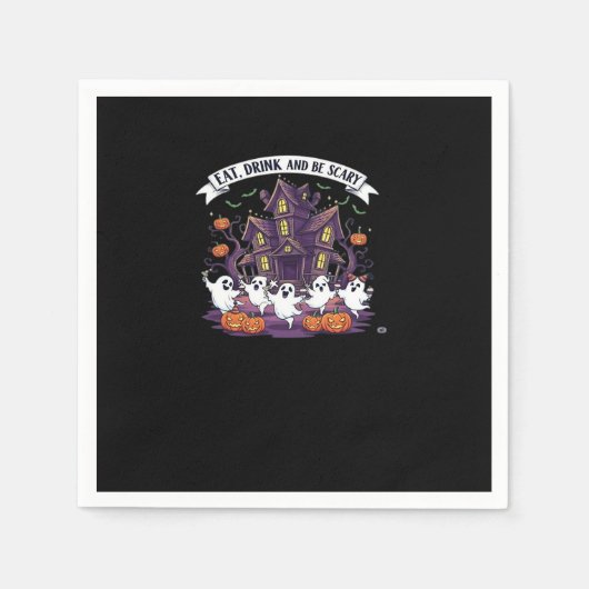 Eat Drink And Be Scary Classic Funny Retro Serviette (Vorderseite)