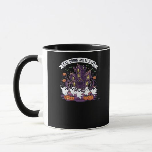 Eat Drink And Be Scary Classic Funny Retro Tasse (Links)