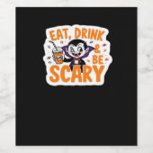 Eat Drink And Be Scary Classic Retro Cool Weinetikett (Einzelnes Label)
