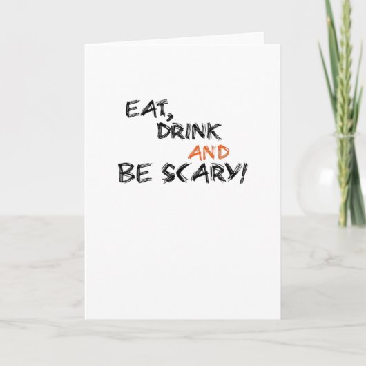 Eat Drink And Be Scary Classic Retro Karte (Vorderseite)
