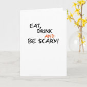 Eat Drink And Be Scary Classic Retro Karte (Gelbe Blume)