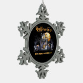 Eat Drink And Be Scary Classic Schneeflocken Zinn-Ornament (Links)